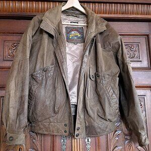 Vintage Leather Bomber Jacket with Thinsulate